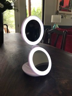 lighted travel mirror